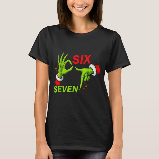 Camiseta 67 Roupa de Meme Natalícia Tendência 6 7 Dizer Mem (Frente)