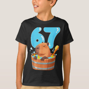 Camiseta 67 Seis Sete 6-7 Capivara Engraçado Adolescente Cr