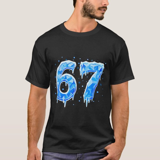Camiseta 67 Seis Sete 6-7 Gelo - Meme de Rotação Cerebral E (Frente)