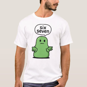 Camiseta 67 Seis Sete 6-7 Slime Blob Verde Engraçado - Cami