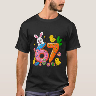 Camiseta 67 seis sete coelho fofo coelho dia de páscoa meni