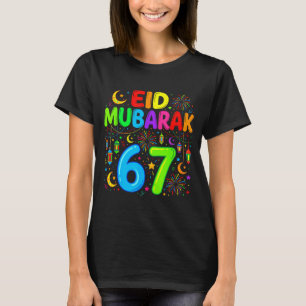 Camiseta 67 seis sete feliz eid mubarak crianças eid al