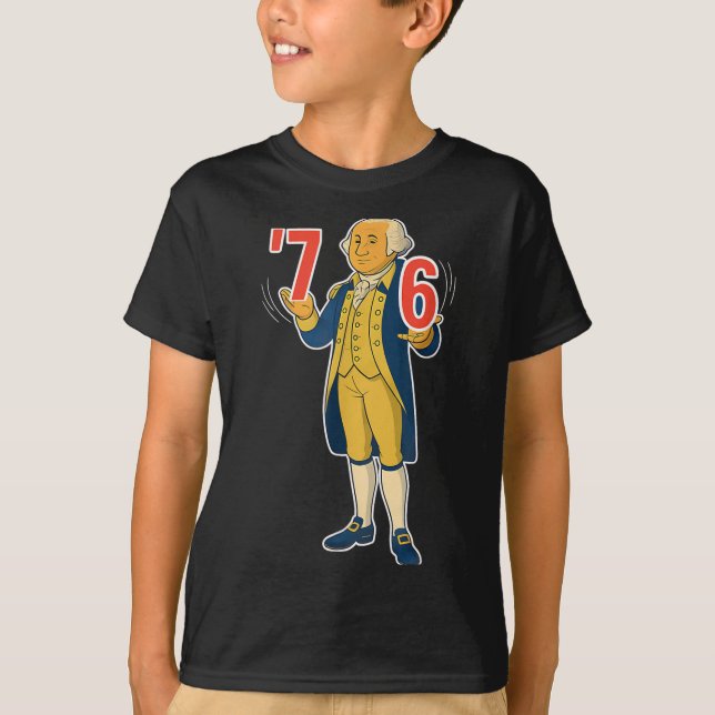 Camiseta 67 Seis Sete Meme Engraçado George Washington  (Frente)
