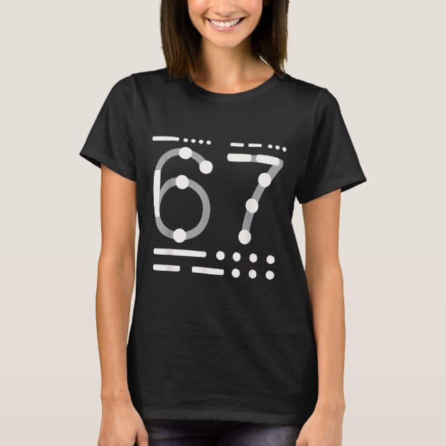 Camiseta 67 Shirt, Morse Code 67 Kid Meme Six Seven Graphic (Frente)
