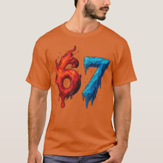 Camiseta 67 Six Seven 67 Gelo Flamejante Divertido Adolesce