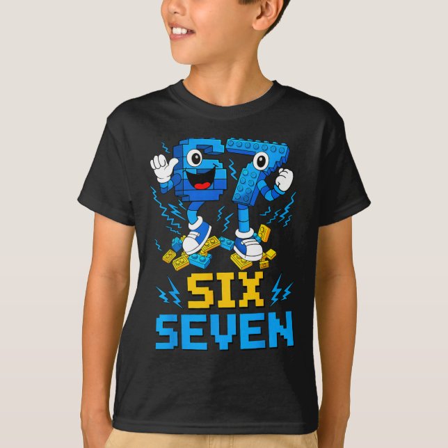 Camiseta 67 Six Seven 6-7 Funny Brainrot Meme Teens Gen Alp (Frente)