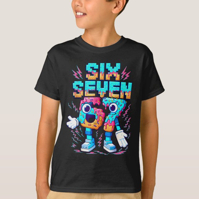 Camiseta 67 Six Seven 6-7 - Funny Italian Brainrot Ice Crea (Frente)