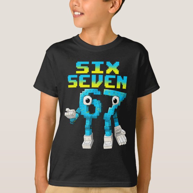 Camiseta 67 Six Seven 6-7 - Funny Italian Brainrot Kids Gam (Frente)