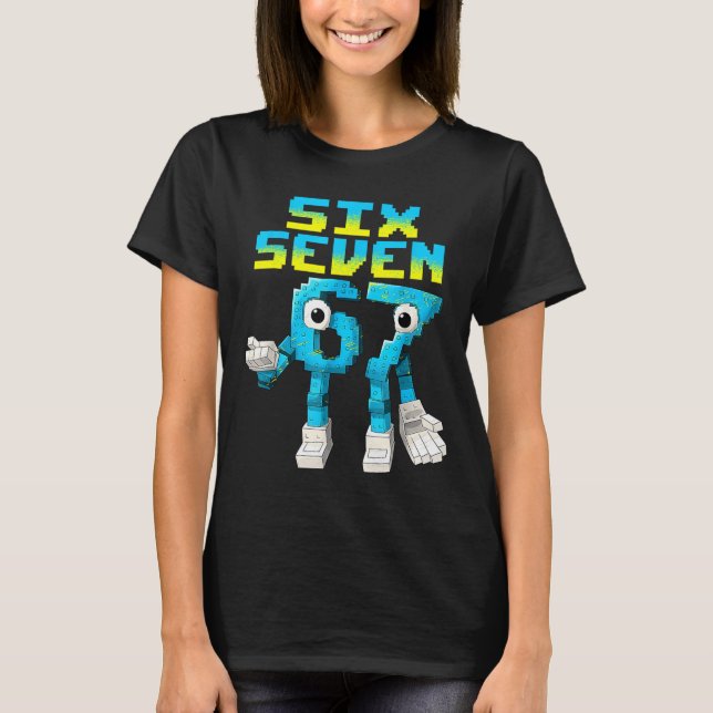 Camiseta 67 Six Seven 6-7 - Funny Italian Brainrot Kids Gam (Frente)