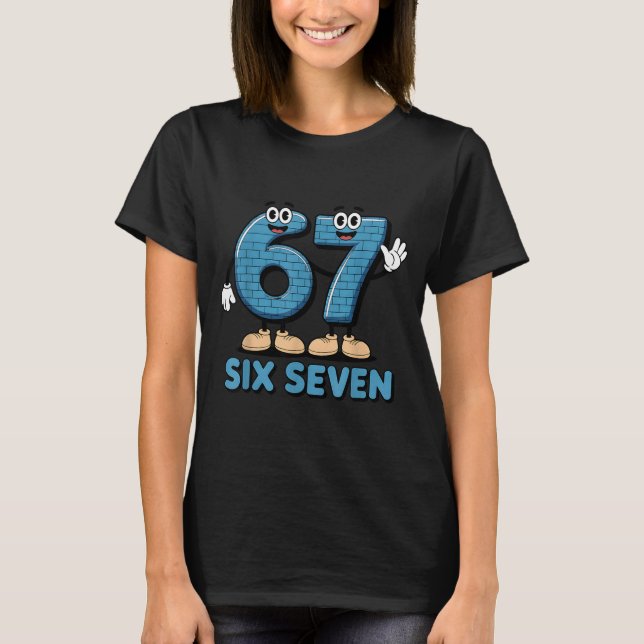 Camiseta 67 Six Seven 6-7 Funny Italian Brainrot Kids Gamin (Frente)