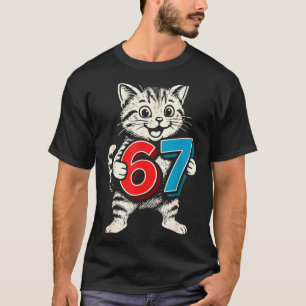 Camiseta 67 Six Seven 6 7 Gato Engraçado