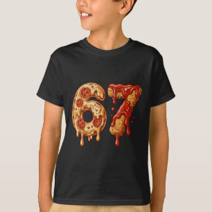 Camiseta 67 Six Seven 6-7 Pizza E Chicken Nugget Brainrot