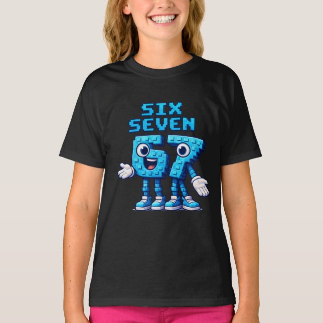 Camiseta 67 Six Seven Blue Retro Pop Culture (Frente)