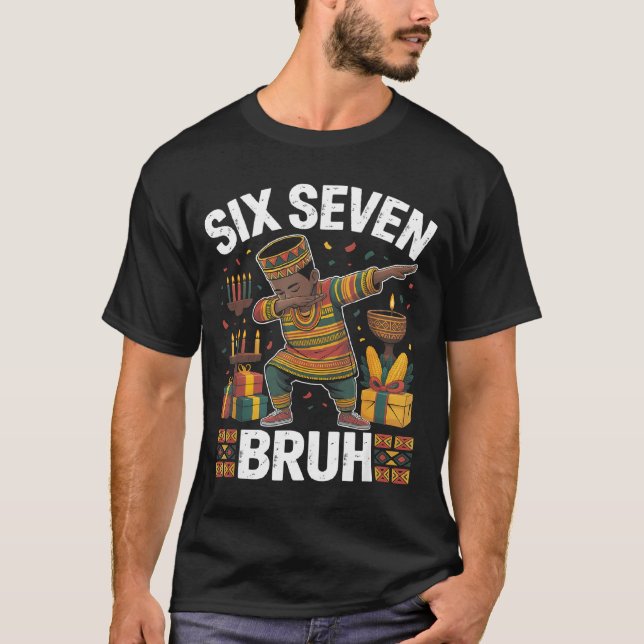 Camiseta 67 Six Seven Bruh Kwanzaa Dabbing 6 7 Meme Funny C (Frente)