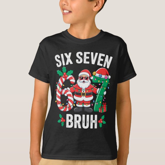Camiseta 67 Six Seven Burh Christmas 6 7 Meme Pajamas Gen A (Frente)