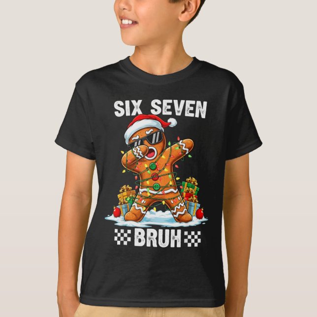 Camiseta 67 Six Seven Burh Christmas Gingerbread 6 7 Meme M (Frente)
