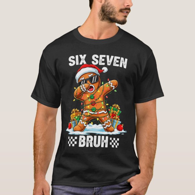 Camiseta 67 Six Seven Burh Christmas Gingerbread 6 7 Meme M (Frente)