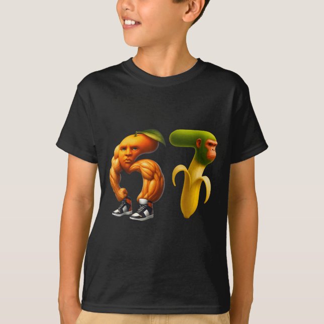 Camiseta 67 Six Seven Casal Combinando Meme Rotação Cerebra (Frente)
