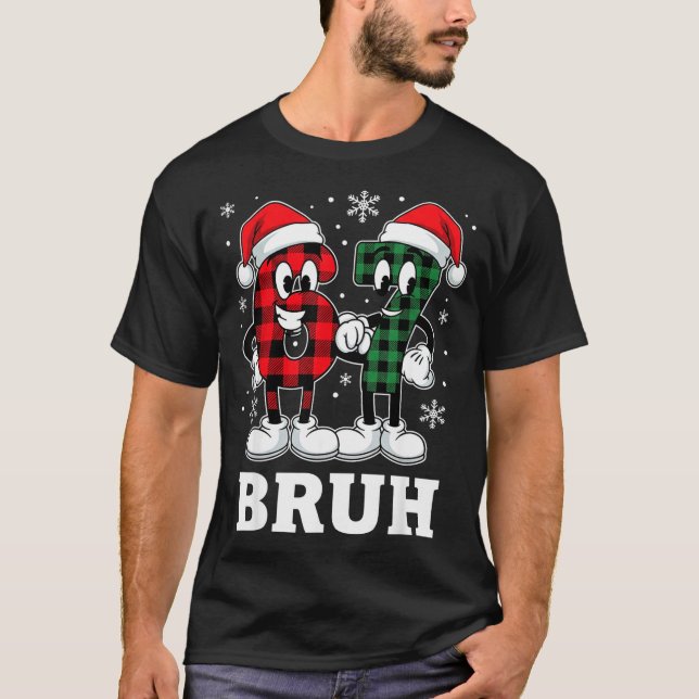 Camiseta 67 Six Seven Christmas Bruh Funny Italian Brainrot (Frente)