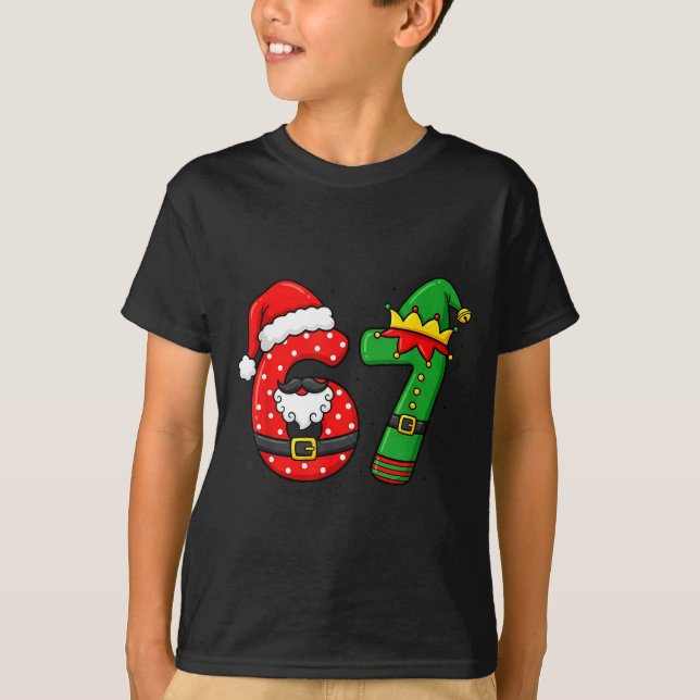 Camiseta 67 Six Seven Funny Christmas 6 7 Meme Xmas Boys Gi (Frente)