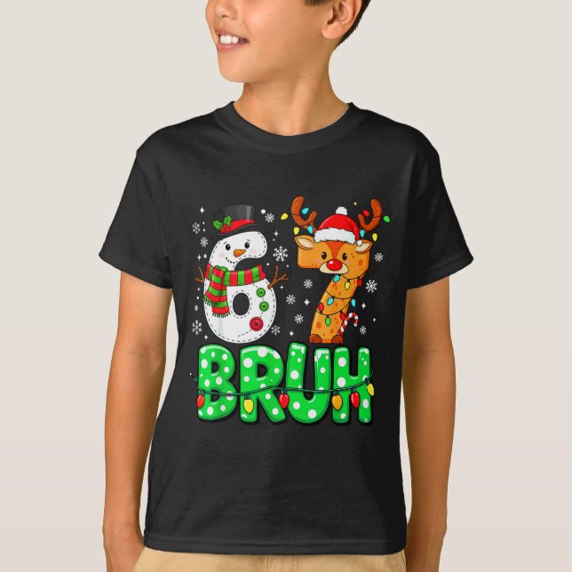 Camiseta 67 Six Seven Funny Snowman Reindeer Bruh 6 7 Meme  (Frente)