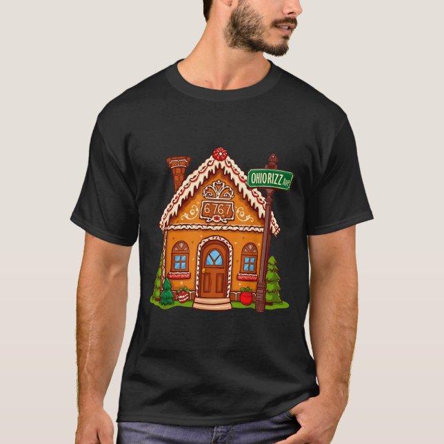 Camiseta 67 Six Seven Gingerbread House Funny Teacher Chris (Frente)