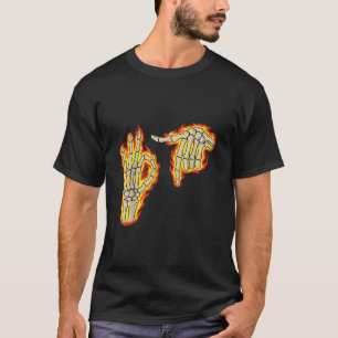 Camiseta 67 Six Seven Meme Esqueleto Fogo Festa de Rock Vin