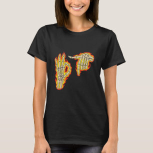 Camiseta 67 Six Seven Meme Esqueleto Fogo Vintage Festa de
