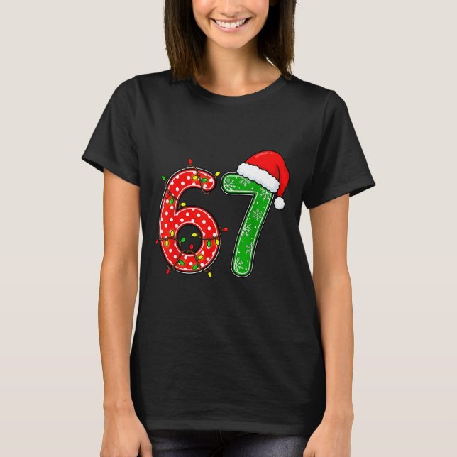 Camiseta 67 Six Seven Meme Funny Christmas 6 7 Meme Men Wom (Frente)