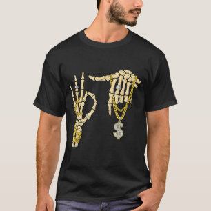 Camiseta 67 Six Seven Meme Novidade Esqueleto Mão Brilho Ch