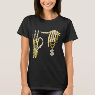 Camiseta 67 Six Seven Meme Novidade Esqueleto Mão Brilho Ch