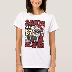 Camiseta 67 Six Seven Natal Santa Meme Engraçado