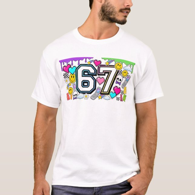 Camiseta 67 Six Seven Retro Y2K Aesthetic  (Frente)
