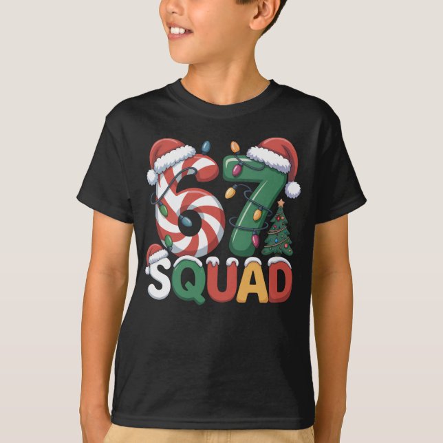 Camiseta 67 six seven squad, kids shirt, funny christmas (Frente)