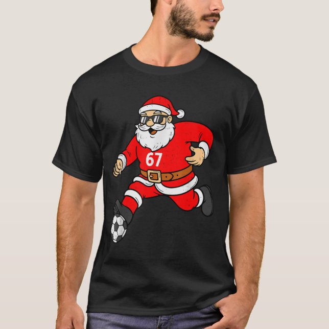 Camiseta 67 Soccer Santa Six Seven Meme Christmas Srt Men B (Frente)