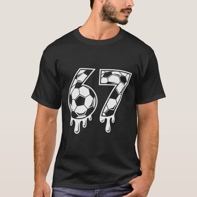 Camiseta 67 Sorvete Drip Futebol Gen Alpha Seis Sete Meme (Frente)