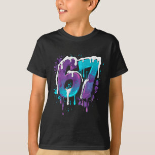 Camiseta 67 Sorvete Drip Meme Divertido Six Seven Geração A