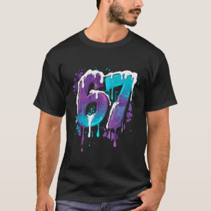 Camiseta 67 Sorvete Drip Meme Engraçado Six Seven Geração A