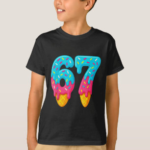 Camiseta 67 Sorvete Drip Meme Engraçado Six Seven Geração A