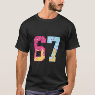 Camiseta 67 Sorvete Drip Meme Six Seven Gíria Gen Alpha 1