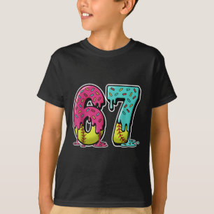 Camiseta 67 Sorvete Drip Softbol Gen Alpha Gíria Seis Sete