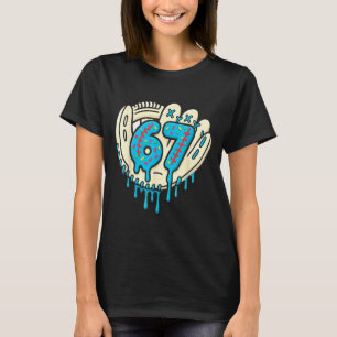 Camiseta 67 Sorvete Gotejamento Divertido Seis Sete Beisebo