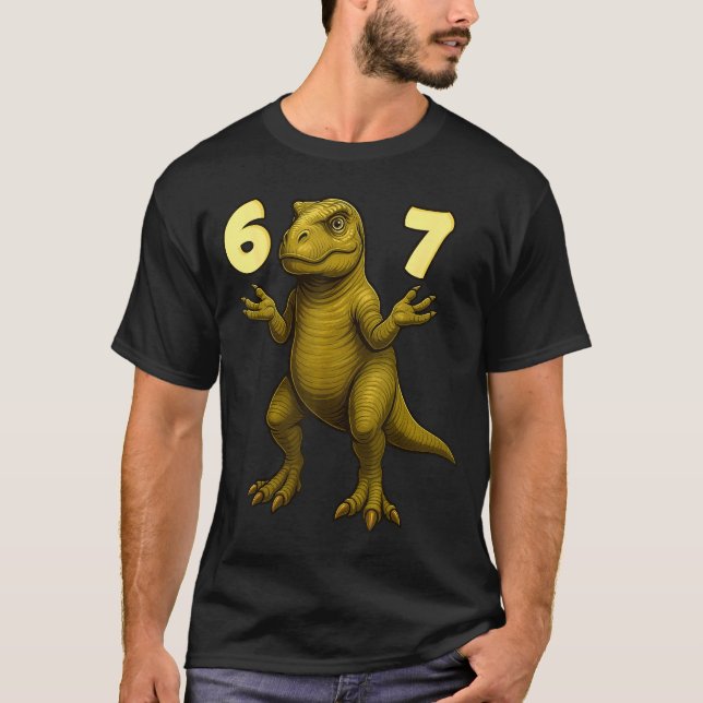 Camiseta 67 T-rex Hands Motion Dinosaur Meme For Kids Teens (Frente)
