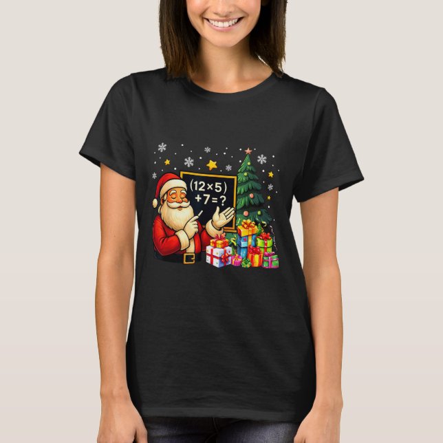 Camiseta 67 Teacher Santa Christmas Six Seven Meme Brainrot (Frente)