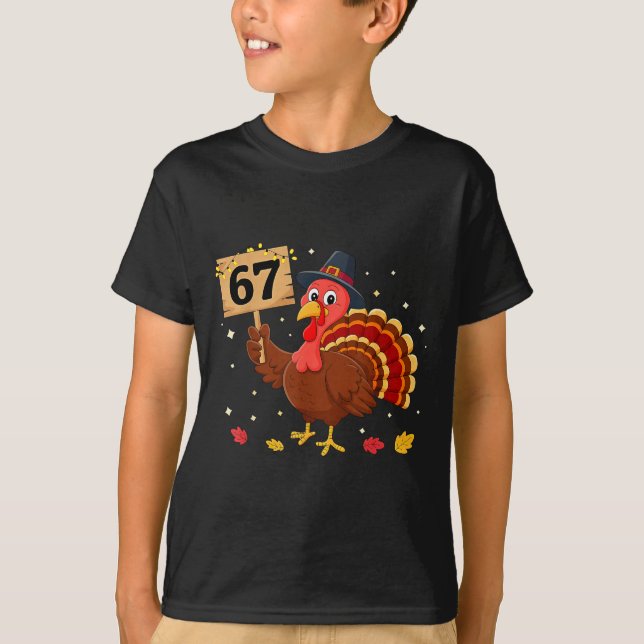 Camiseta 67 Thanksgiving Turkey Meme Six Seven 6 7  (Frente)