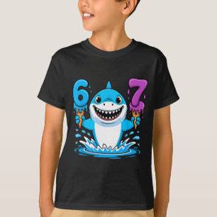 Camiseta 67 Tubarão Seis Sete Gota de Sorvete Engraçado Gen