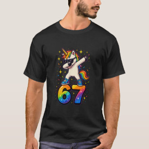 Camiseta 67 Unicórnio Dabbing Seis Sete Meme Engraçado