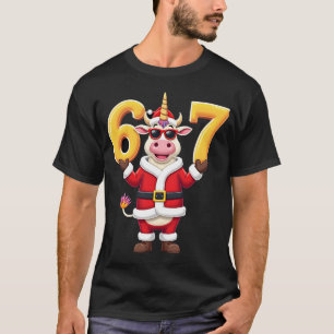 Camiseta 67 Unicórnio de Natal 6 7 Meme para Meninas Crianç