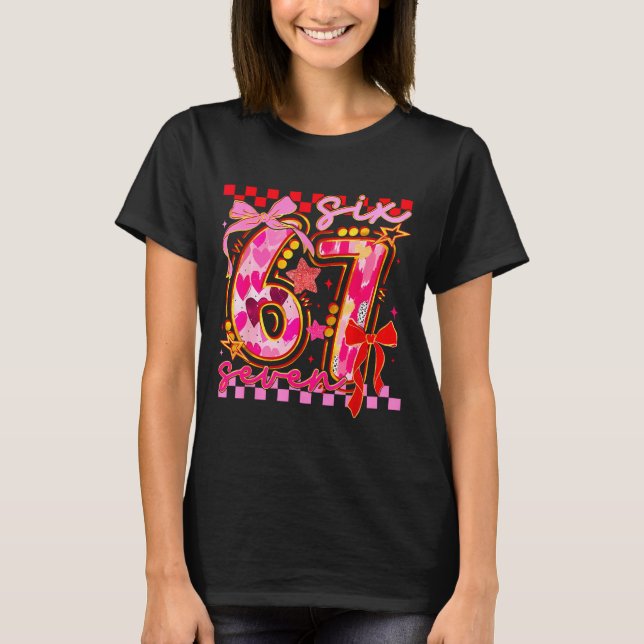 Camiseta 67 Valentine Day 6 7 Meme Six Seven Girl Kids  (Frente)