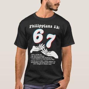 Camiseta 67 Versículo da Bíblia Cristã Filipenses 13 Engraç